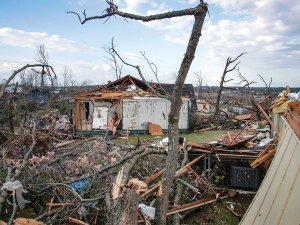 Destruction after a tornado